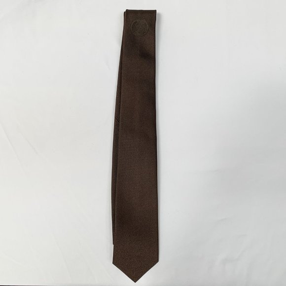 Gucci Interlocking GG logo Neck Tie Coffee Brown new with tag - Picture 5 of 8